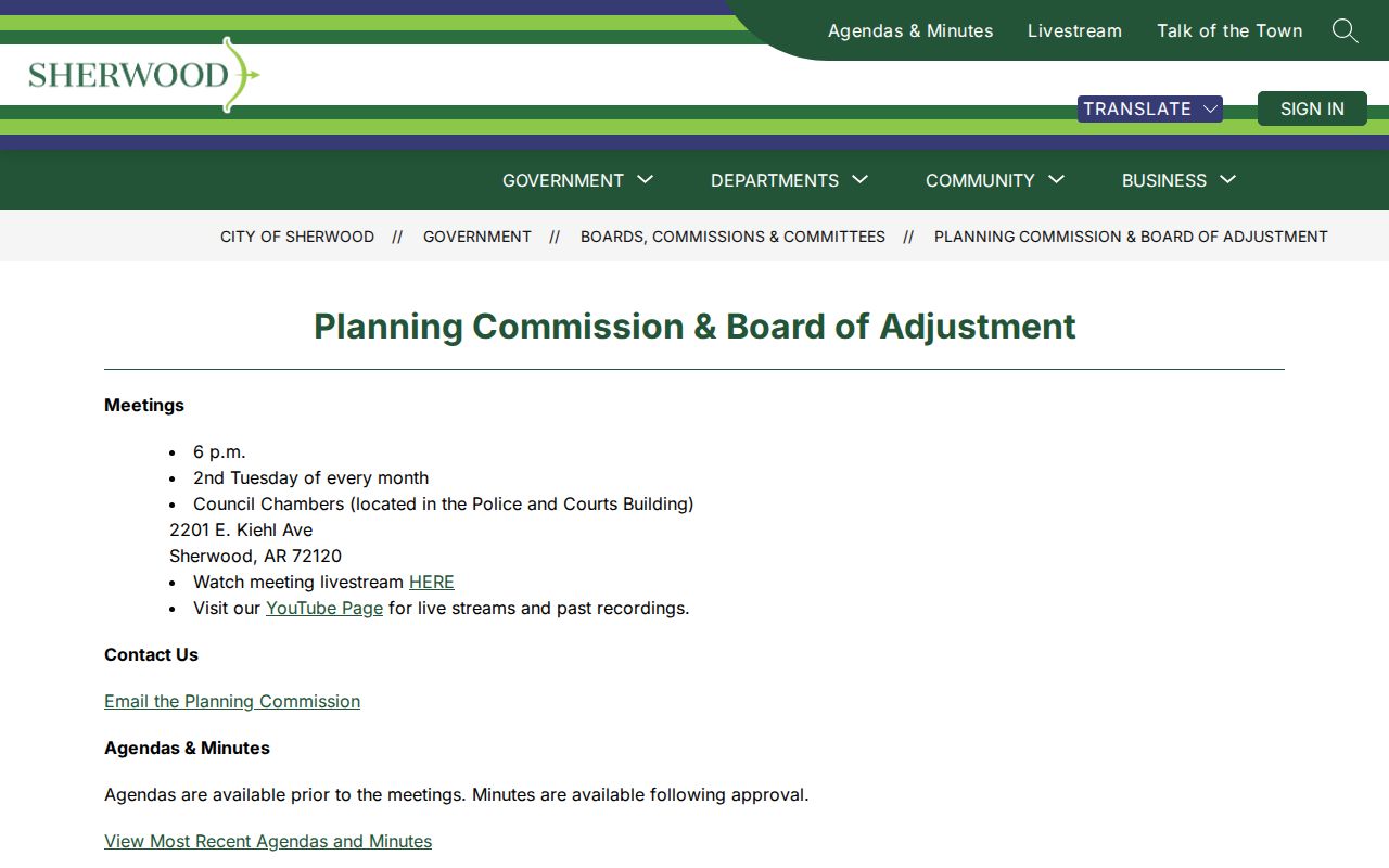 Sherwood neighbors public Planning Commission member roster